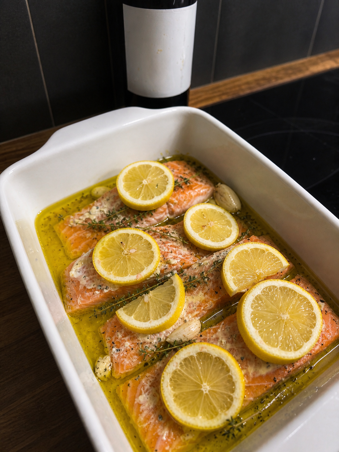 Ofen-Lachs mit Zitrone und Thymian