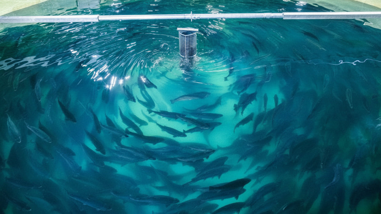RAS -Technologie im fischbecken einer landbasierten Aquakultur 